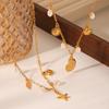 Beach Starfish Shell Pendant Necklace with Pearl Accents for Women