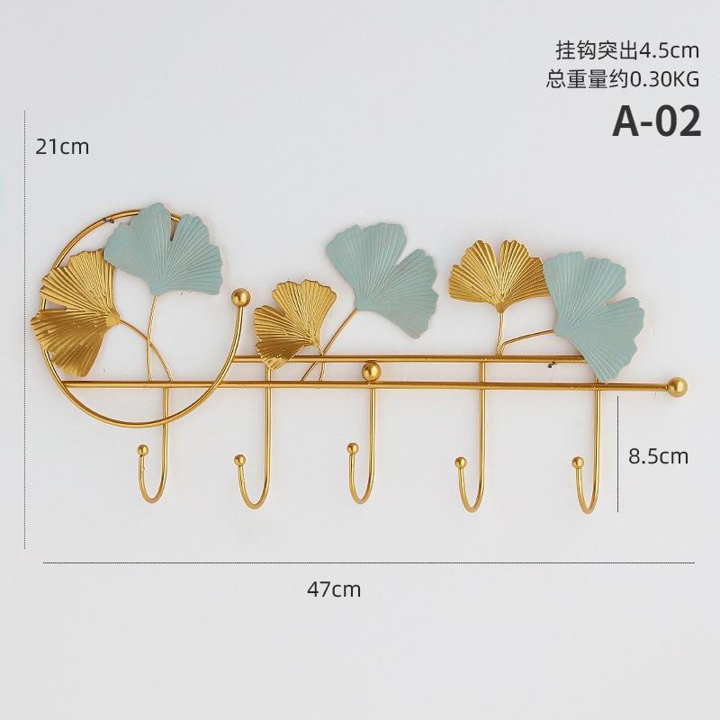 Schmiedeeisen Haken Wandmontierter Schlüsselaufbewahrungshalter Eingang Veranda Dekoration Wandhaken Mantel Hut Schal Hängehaken Blatt Wohndekor