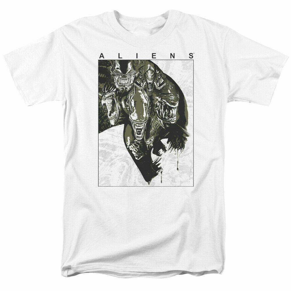 26 Alien Aliens Inside T Shirt Licensed Sci-Fi Horror Movie Retro Classic Tee White Unisex T-Shirt XL