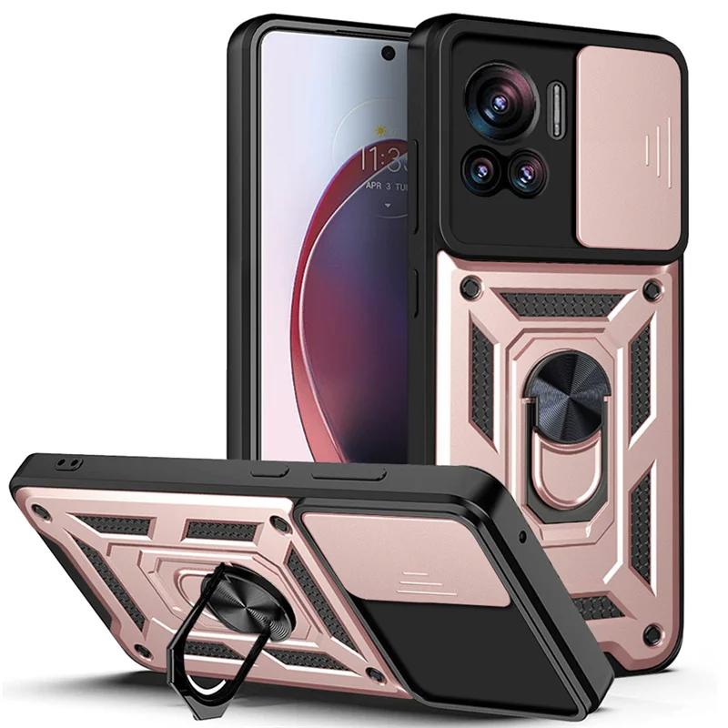 Coque For Motorola Moto Edge 30 40 Neo Ultra Lite Fusion S30 X30 Pro E13 Case Cover Push Window Lens Coverage Ring Bracket Etui