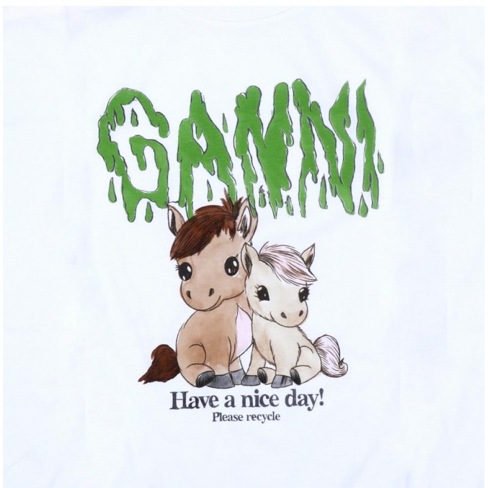 Ganni Women Long Sleeve T shirT Pony Logo A1050077 151