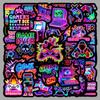 50 Adesivi Neon per Giochi - Controller Colorato, Graffiti Creativi, Trendy, Impermeabili, Decorazione Fai-da-te per Computer