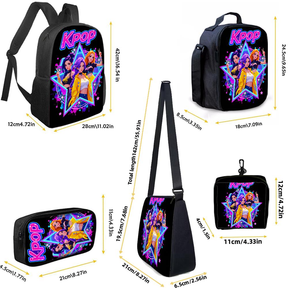 1/2/3/4/5PCS K-POP Girl Group Pattern Backpack Set The Perfect Gift for Fans