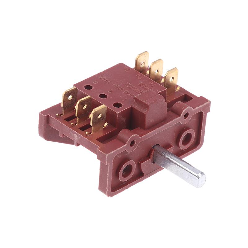 Interruttore per forno CA T150 da 16 A Interruttore per riscaldatore elettrico a 4 posizioni con manopola a 6 pin Interruttore per fornello rotante Interruttore per controllo della temperatura