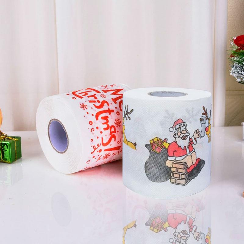 New Year Gifts Santa Claus Reindeer Christmas Toilet Paper Christmas Decorations for Home Tissue Roll