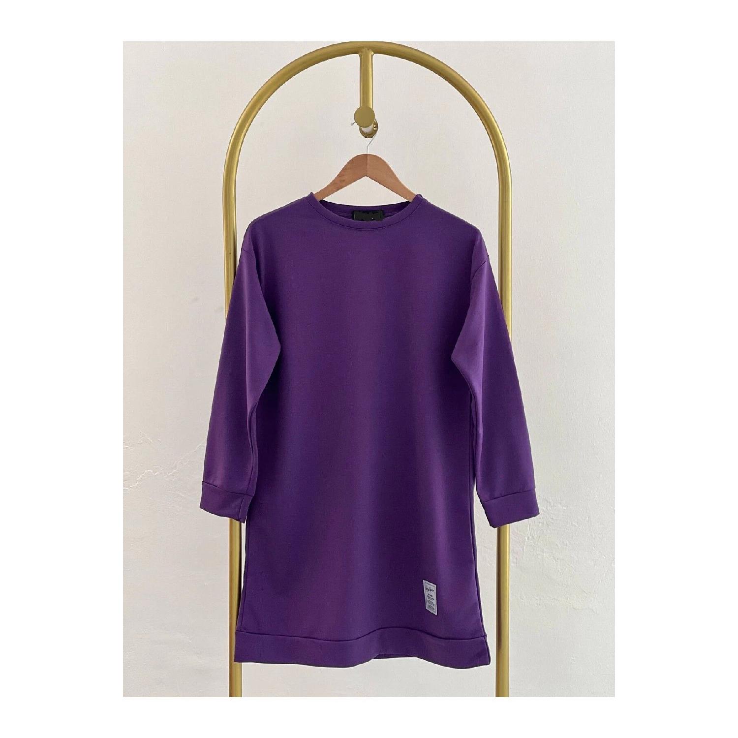 

Women s Crew Neck Seasonal Embroidered Tunic S/M фиолетовый