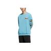 Adidas Neo Fleece-Lined Long Sleeve Crew Neck Sweatshirt Unisex Tops Vintage-Blue IA6847