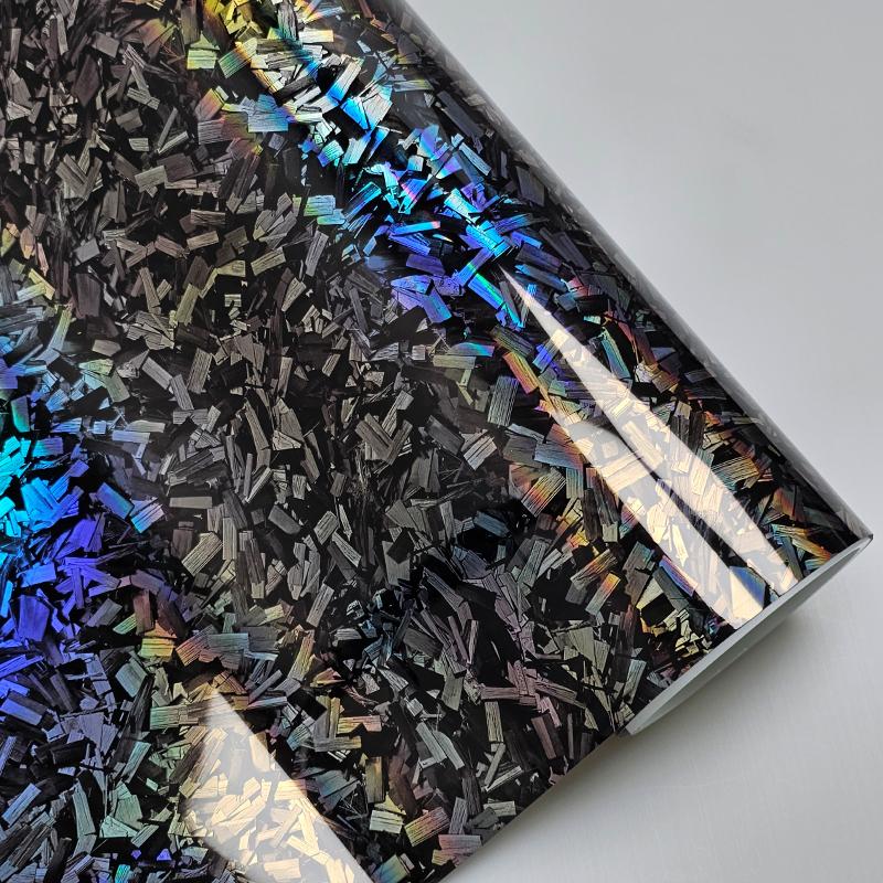 Автомобильные аксессуары, глянцевая кованая радужная виниловая пленка из углеродного волокна, серебристая виниловая пленка для салона автомобиля, наклейки для мотоцикла 20cm X 152cm