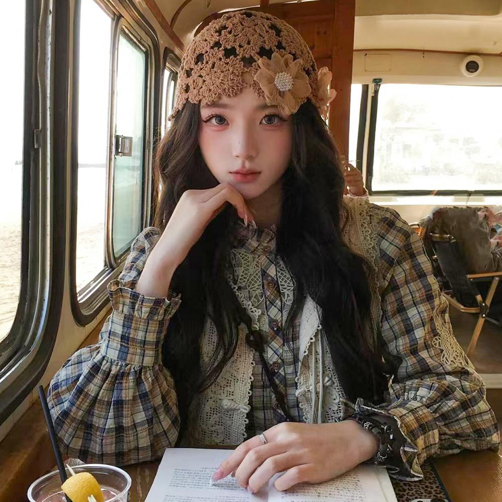 Hollowed Out Skullies Hat Hand-Made Fisherman Hat Casual Fashion Crocheted Hat  for Women