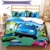 Set di biancheria da letto con motivo The Little Bus Tayo da 3 pezzi, set copripiumino include copripiumino e federe, decorazione perfetta per la camera da letto in ogni stagione e regalo