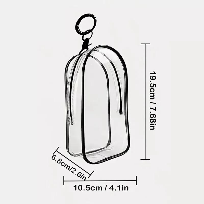 Colorful Transparent Protector Case Organizer Box For 17Cm Plush Dolls Outdoor Display Bag With Keychain Doll Accessories