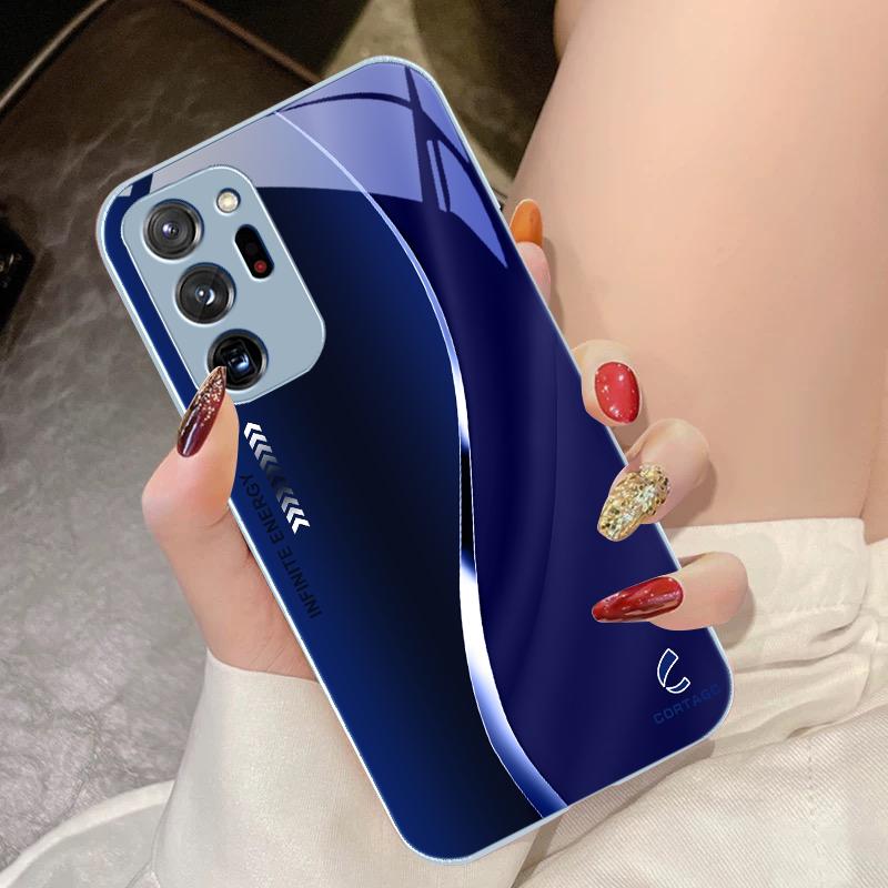 Tempered Glass Phone Case For Samsung Galaxy Note 8 9 10 PRO 20 Ultra A01 02 03 Core 04E 4G A10 12 13 5G Liulian Sunset Red