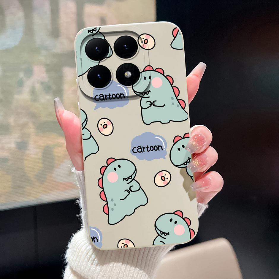 Phone Case For Xiaomi 15T Pro 5G Cute Dinosaur Pattern Shockproof Soft Silicone Protective Bumper Cover For Xiaomi15T Pro Fundas