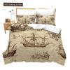 Pirate Duvet Cover Set Queen Sailboat Comforter Set Nautical Ocean Bedding Set Cool Style Quilt Co