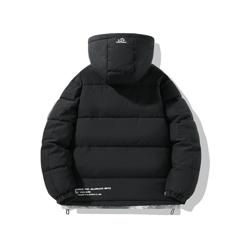 Padded-on men's hooded jacket, warm, thickened and cold-proof, Hong Kong style versatile padded jacket, winter jacket