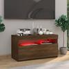 VidaXL TV Stand with LED Lights Low Cabinet Entertainment Center Media Cabinet Living Room Interior 815127