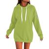 Women's Loose Long Sleeved Solid Color Hooded Sweatshirt With Velvet Drawstring