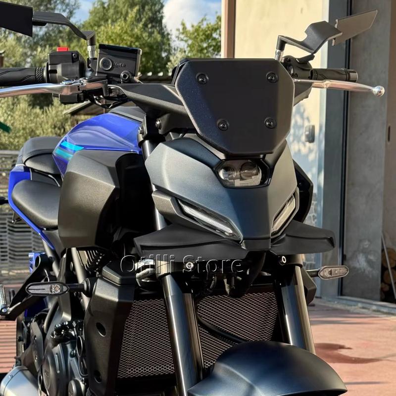 New For YAMAHA MT-07 MT07 MT 07 2025 Motorcycle Sport Downforce Naked Front Spoilers Aerodynamic Wing Deflector Black Mt07