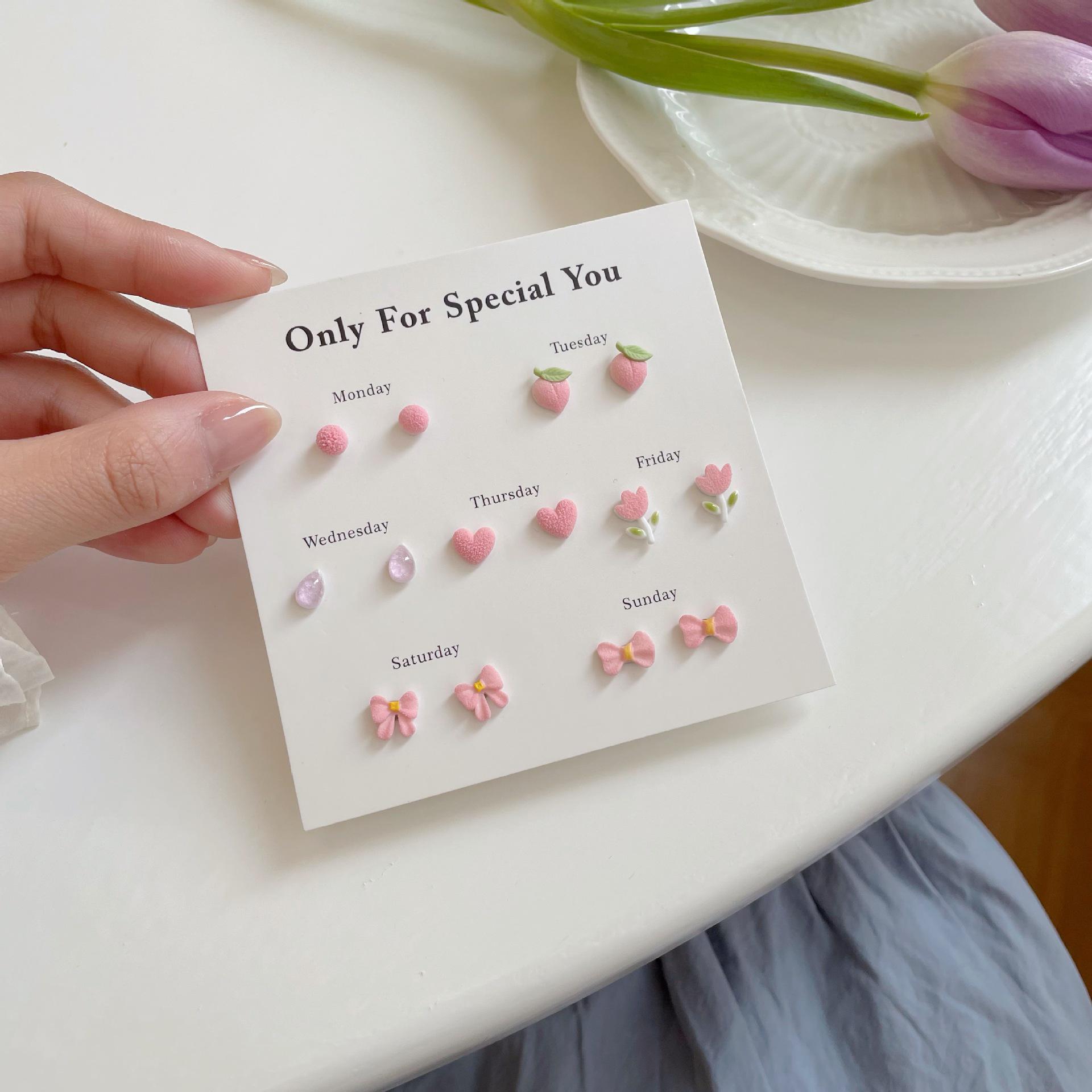 

Комплект серег из серебра 925 пробы с керамическими иглами - дизайн Frosted Love для женщин, стиль Niche на весну/лето 925 Silver Needle