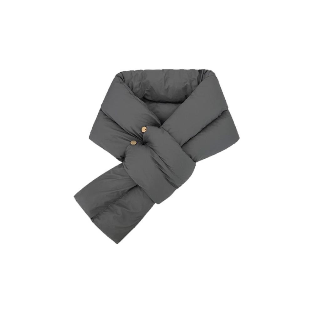 Keep Warm Cotton Padded Scarf Solid Color Thermal Neckerchief Casual Down Neck Scarf  Hiking