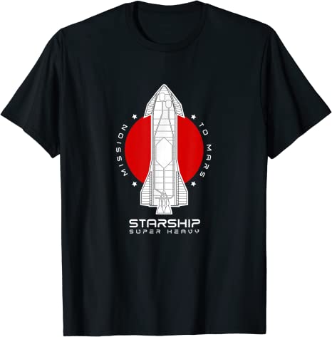SpaceX Starship Blueprint T Shirt StarshipSN15 To The Moon Tee Top Cool Occupy Mars Space Rocket Raptor Launch Explorer Outfits S