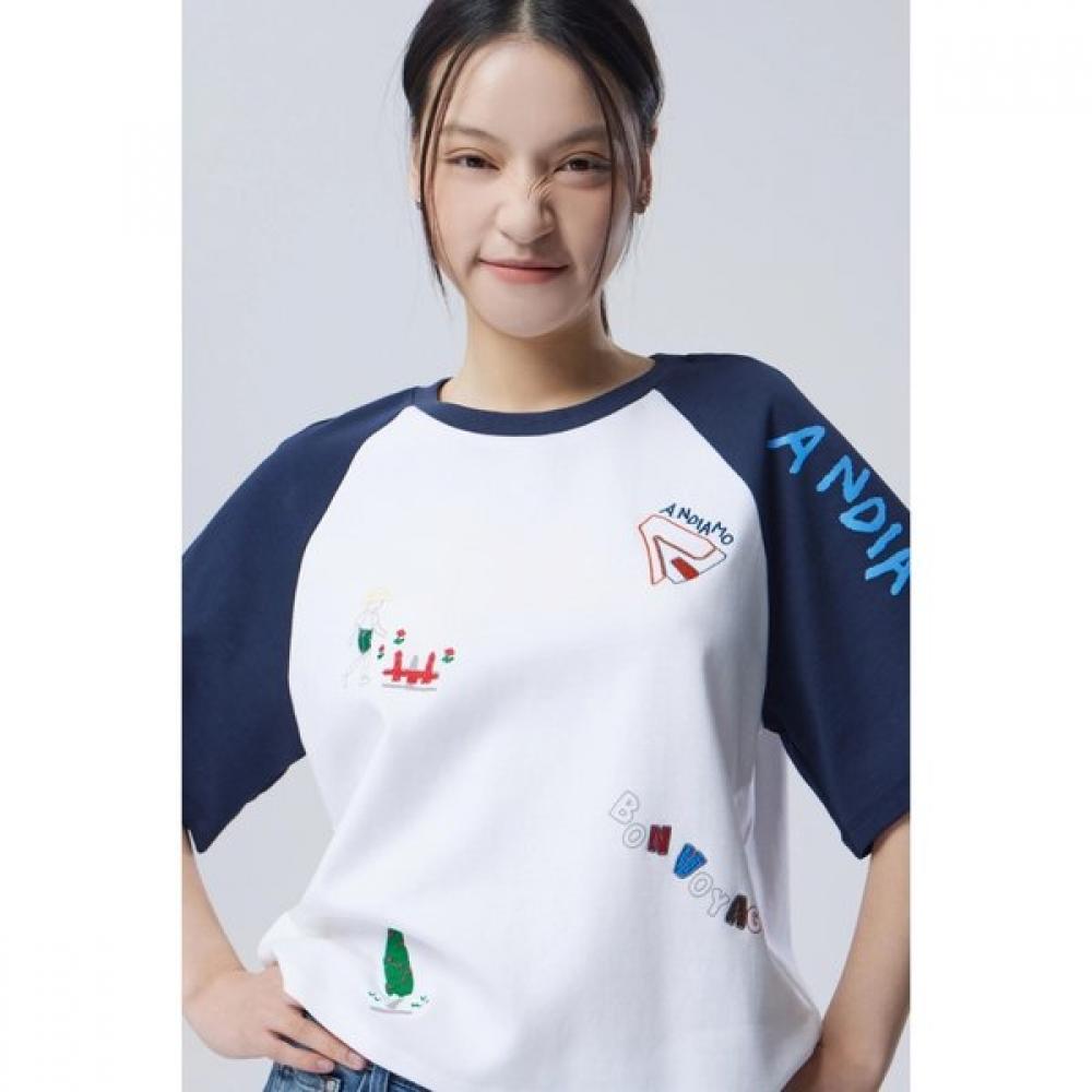 Benetton Embroidered PrinT Raglan T shirT baTs92611