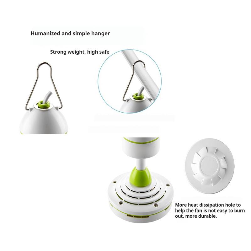 Silent 5 Leaves Ceiling Canopy fan with 1.8m switch Hanging Fan for Camping Bed Dormitory Tent 220V