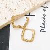 Women's Gold Minimalist Geometric Square Stainless Steel Earrings