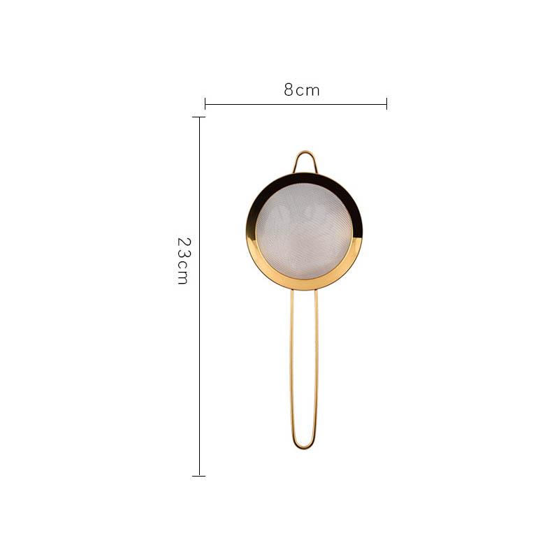 201/304 Golden Stainless Steel Strainer Soybean Milk Fruit Juice Colander With Hooks Fine Mesh Flour Sifter Home Kitchen Gadget