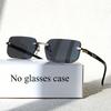 Men'S Y2K Style Square Frameless Fashion Glasses Decorative Lens Design Regular Size for Daily Casual Wear