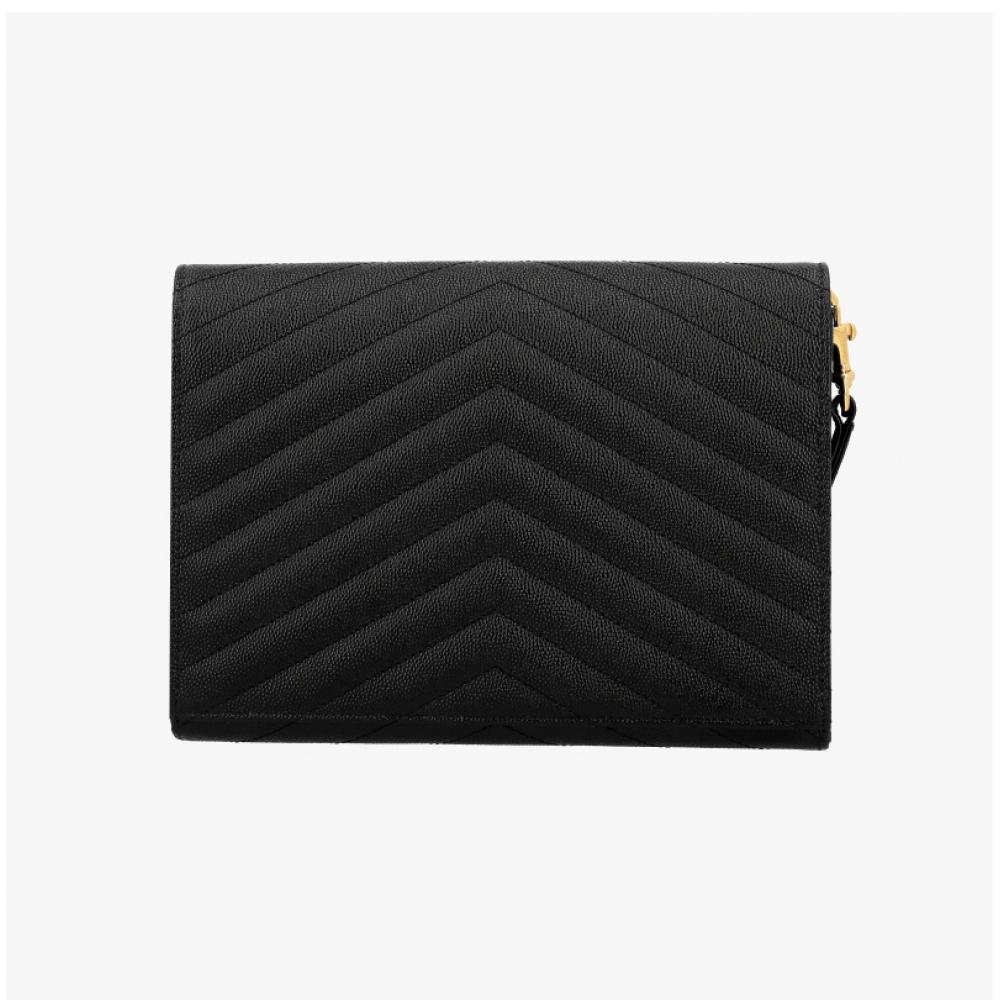 Saint Laurent Cassandra Monogram Matelassé Steppung Gold Clutch Tasche Bow01 1000