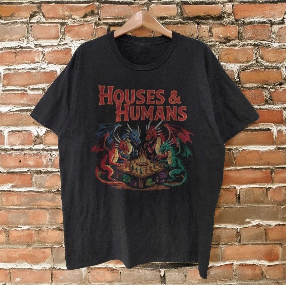 Houses and Humans D&D Shirt Dungeons and Dragons Black T-shirt Size S-