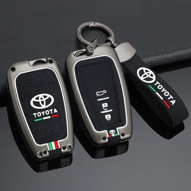 Zinc Alloy+Silicone Car Remote Key Case Cover For Toyota Prius Camry Corolla C-HR CHR RAV4 Prado 2018 2019 Keychain Accessories