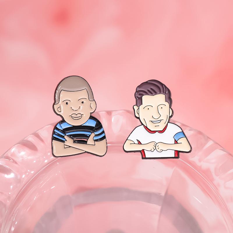 Brazil World Cup Football Star Metal Brooch - Cartoon Athlete Character Series