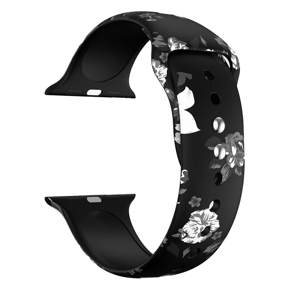 

Размер S для Apple Watch Series 10 46 мм/Ultra 2 Ultra 49 мм/Series 9 8 7 45 мм/6 5 4 SE (2023) SE (2022) SE 44мм/3 2 1 42мм Узор Ремешок для часов Grey Flower