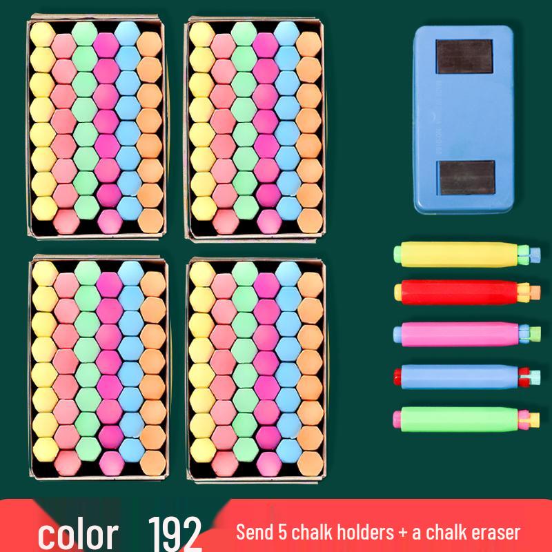 Hexagonal Dustless Colored Chalk for Children's Blackboard and Classroom Teaching