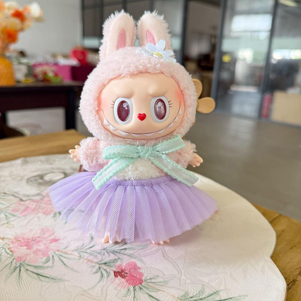 For 15-17cm Labubu Doll Clothes Fashion Clothes Summer Skirts Doll Clothes Color Match Dresses Dolls Accessories Cute Decoration Little Clothes