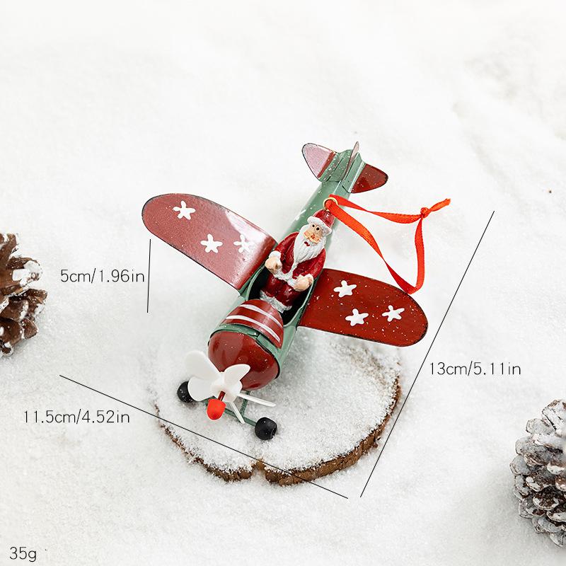 Christmas snowman old man elk plane wrought iron pendant hanging home desktop small ornament Christmas tree pendant
