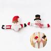 Fabric Curtain Tiebacks and Snowman Doll Design for Christmas Holiday Window Decoration