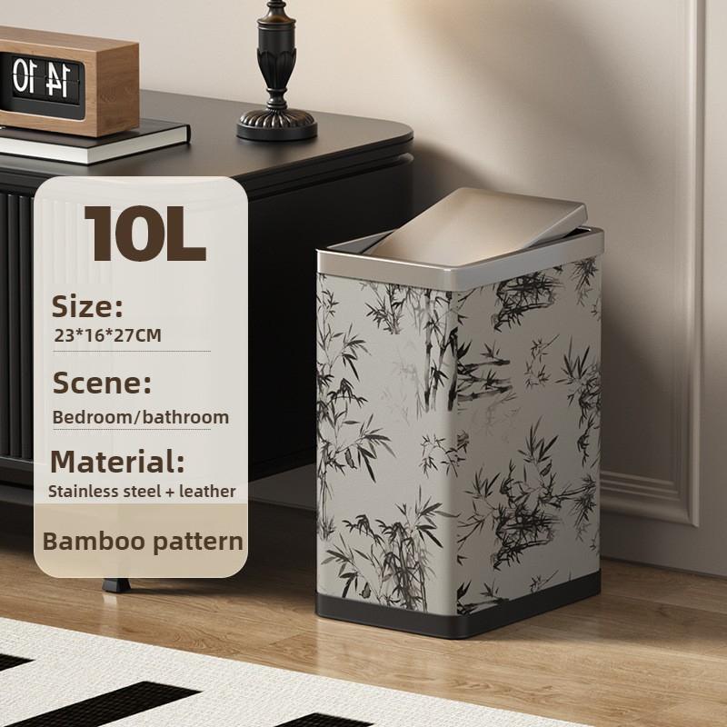 Bathroom Anti Odor Waste Bins Kitchen Garbage Bin Food Waste Disposal with Lid Stainless Household Living Room Paper Basket