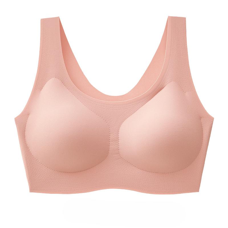 Fitness Sports Bra Summer Ultra Thin Ice Silk Traceless Bra Women's Breathable One Piece Tank Top Bra