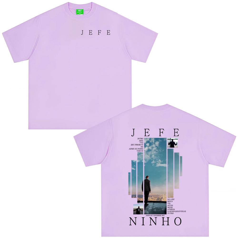 Rapper Ninho Jefe Graphic T-shirt Male Fashion Oversized Streetwear Men Women Tees Hip Hop Pop Music T Shirts Male Casual Cotton