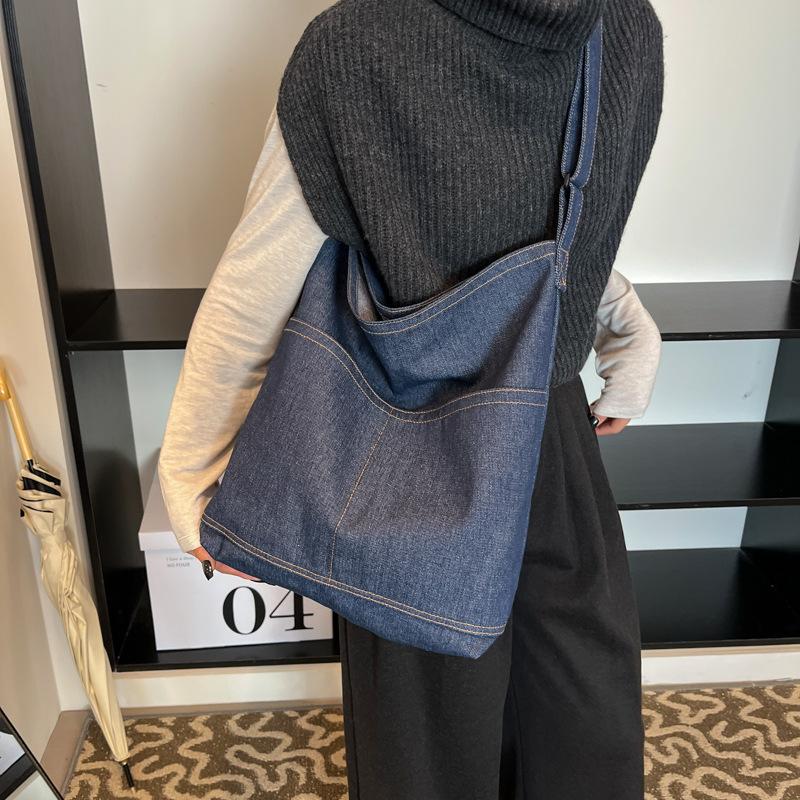 2025 spring new Korean version women's bag retro casual lazy wind large capacity class backpack shoulder bag tote bag