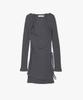 Plack Woman String Double Layered Dress Gray