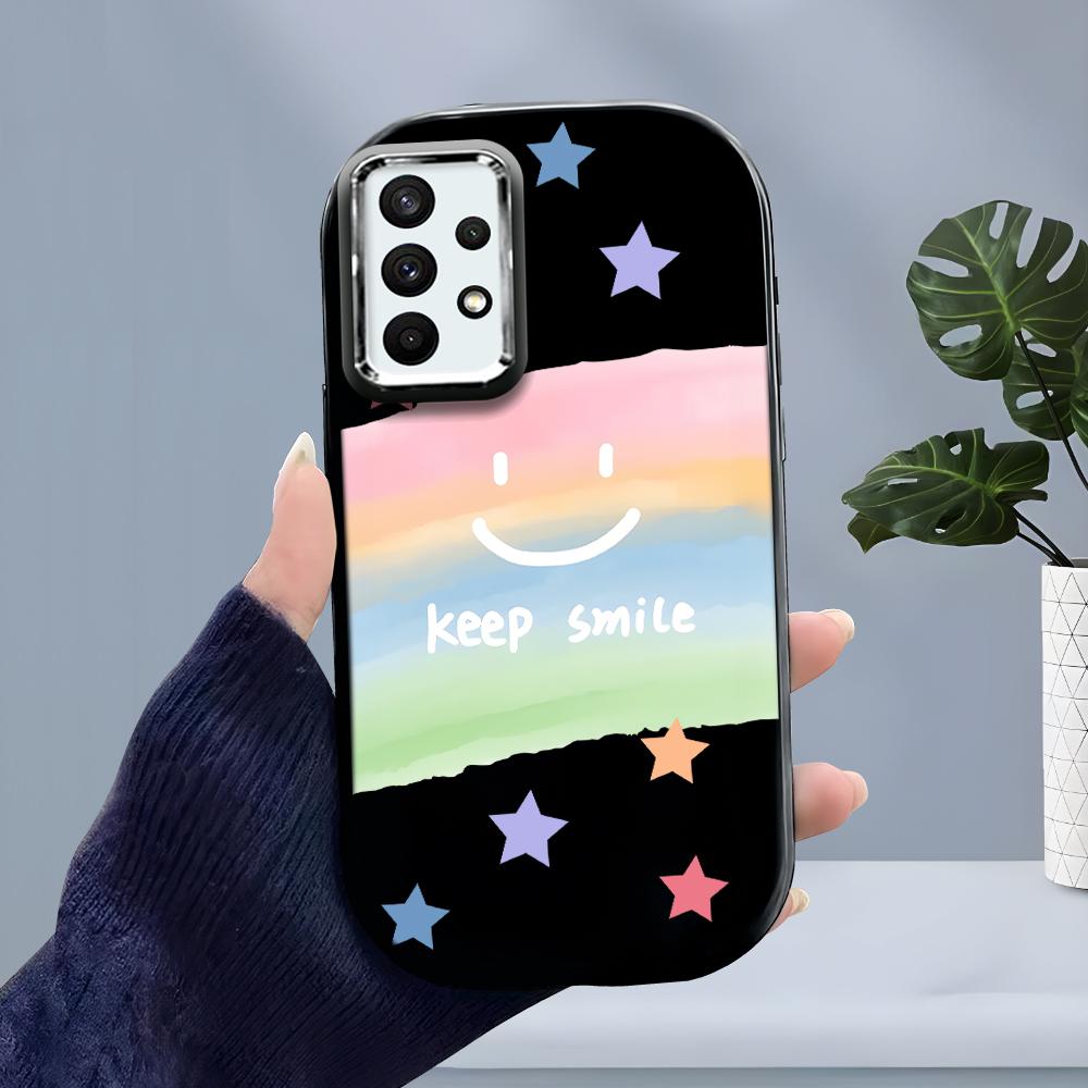 

Жидкий силиконовый чехол для телефона с радужным улыбающимся лицом для Samsung Galaxy S24 S23 S22 S21 S20 FE Plus Ultra Note 20 10 A51 A52 A54, противоударный мягкий чехол Samsung A22 чёрный