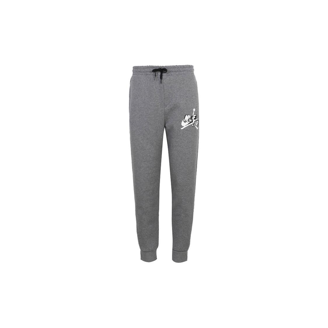 Air Jordan Jumpman Classics Flying Man Printing Drawstring Fleece Lined Slim Fit Bundle Feet Long Pants Gray Men s DB6759-091 L