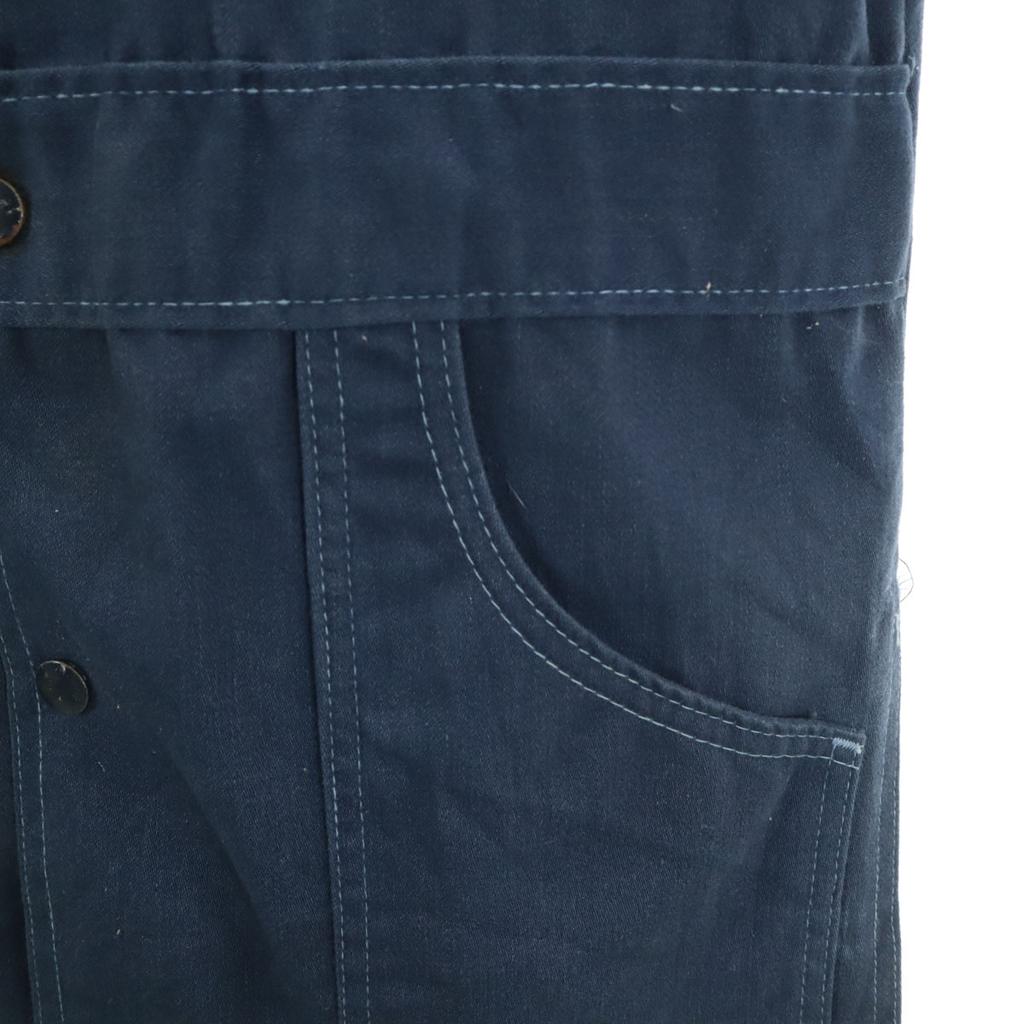 VINTAGE 70s Safari jacket Work jacket 36 Navy Men's Used