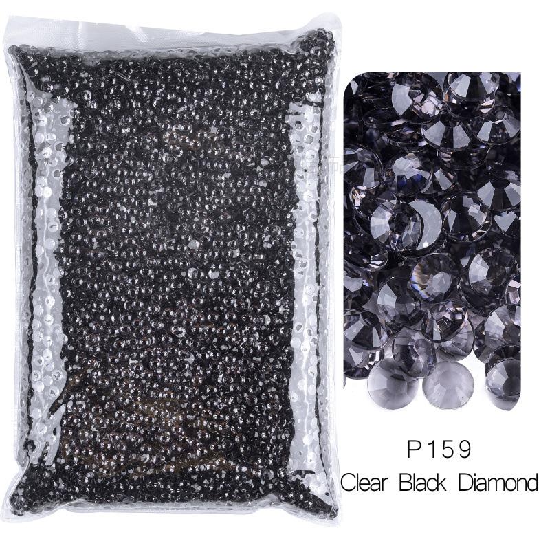 Round Resin Flat Bottom Drill Transparent Bottom Luminous Nail Drill Diy Mobile Phone Violent Bear Loose Diamond Accessories Accessories