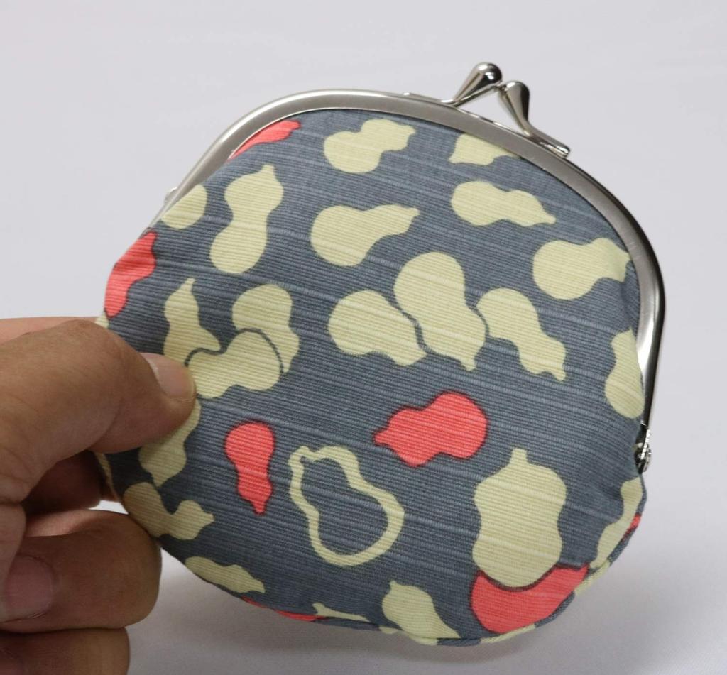 Made In Coin Cotton 11 X Cm Coin Japanese Gray Kyosuke, Japan, Gourd-Shaped Case, Pouch, 11.5 (3.3 Inches), Purse, Wallet, Goods, Mashu, Gourd,