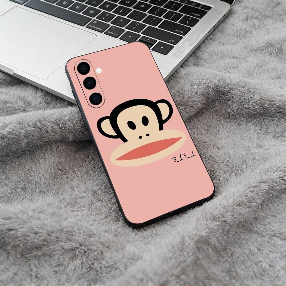 Cute P-Paul -F-Frank design Black Soft Silicone Phone Case for Samsung Galaxy A73, A71, A72, A70, A53, A52, A51